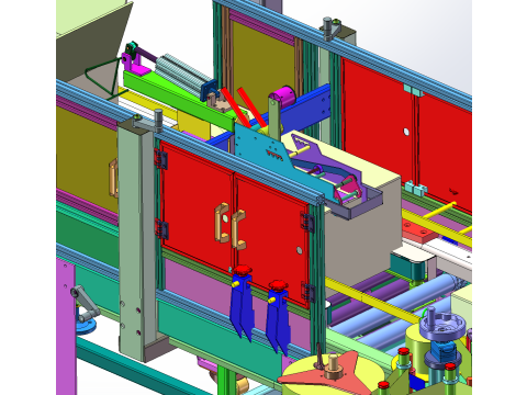 Automatische Verpackungslinienausrüstung für Milchflaschen-Papierboxen SolidWorks 3D 3D Modell