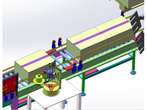 Automatische Verpackungslinienausrüstung für Milchflaschen-Papierboxen SolidWorks 3D 3D Modell