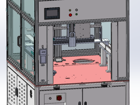 Üç eksenli tutkal kaplama makinesi SolidWorks düzenlenebilir 3D Model