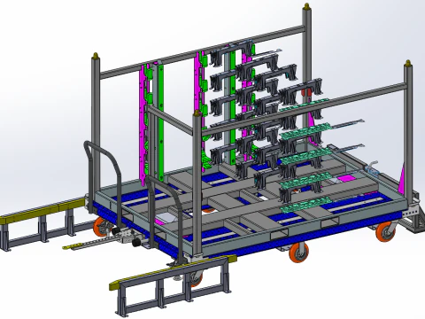 Perangkat pemosisian mobil SolidWorks dapat diedit Model 3D