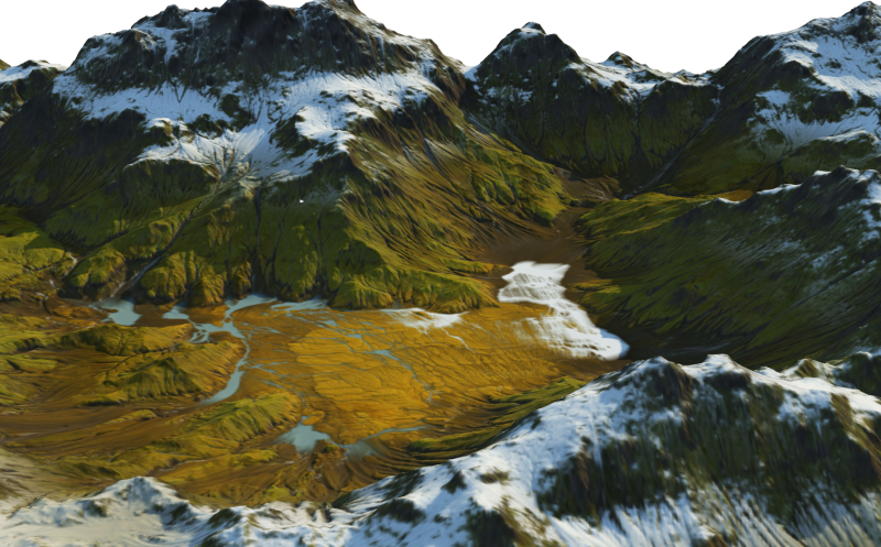 Реалістичний сніговий пейзаж і ландшафт 3D Модель .c4d .max .obj .3ds .fbx .stl .blend