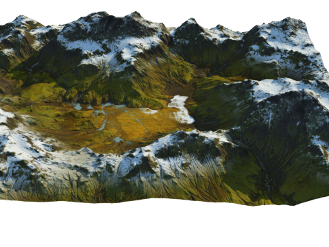 Реалістичний сніговий пейзаж і ландшафт 3D Модель