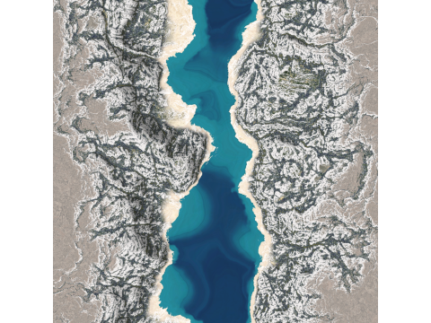 Geologisch model met hoge precisie van door ijs geërodeerde landvormen 3D Model