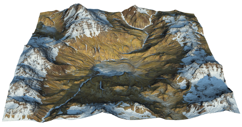 Kutupsal veya yüksek rakımlı karlı dağ arazisi 3D Model .c4d .max .obj .3ds .fbx .stl .blend 