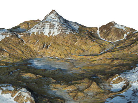 Kutupsal veya yüksek rakımlı karlı dağ arazisi 3D Model