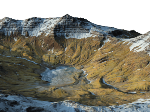 Kutupsal veya yüksek rakımlı karlı dağ arazisi 3D Model