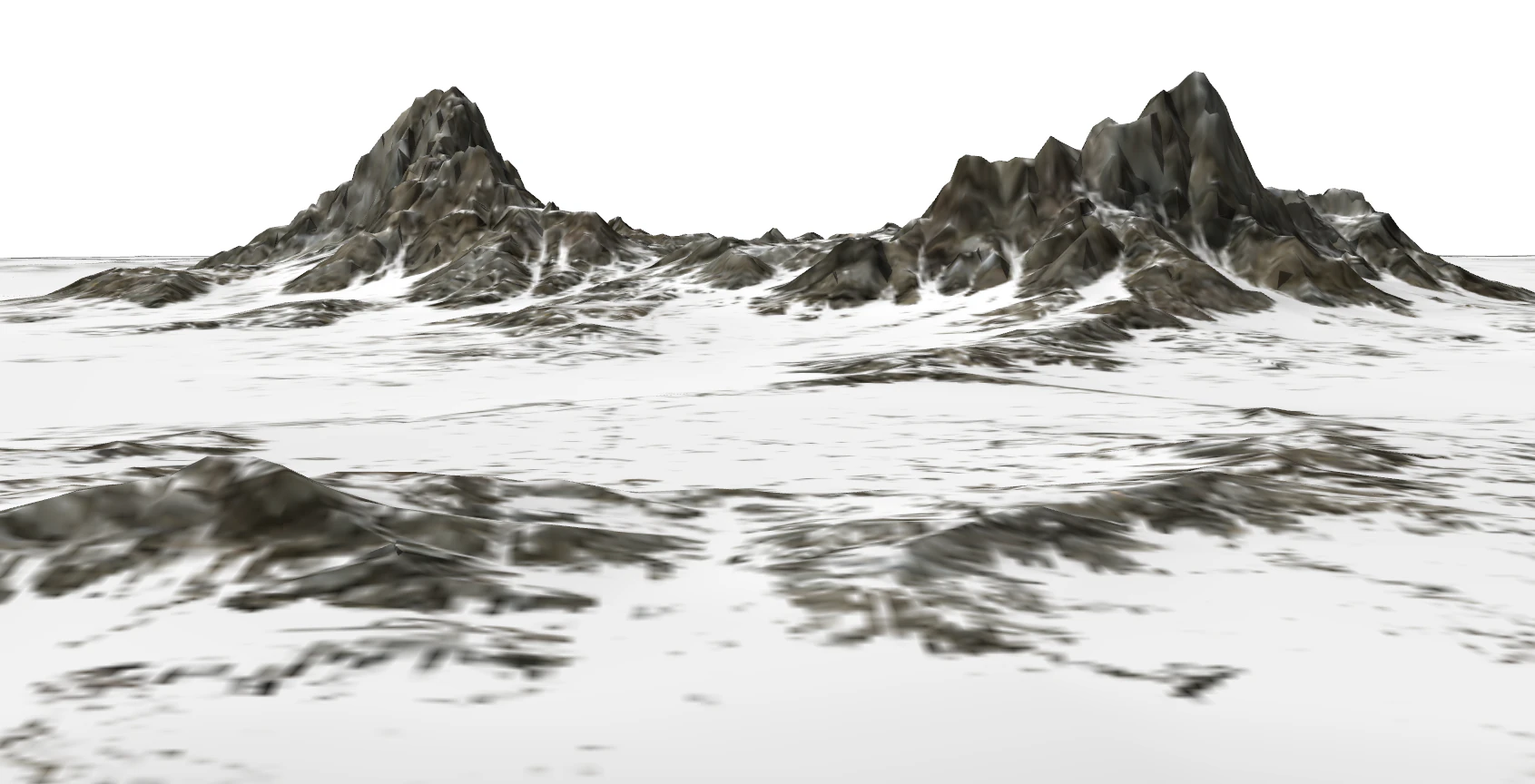 Three dimensional artistic conception model of the top of the snow mountain 3D Model .c4d .max .obj .3ds .fbx .stl .blend 
