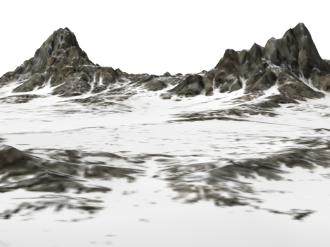 Karlı dağın zirvesinin üç boyutlu sanatsal konsept modeli 3D Model