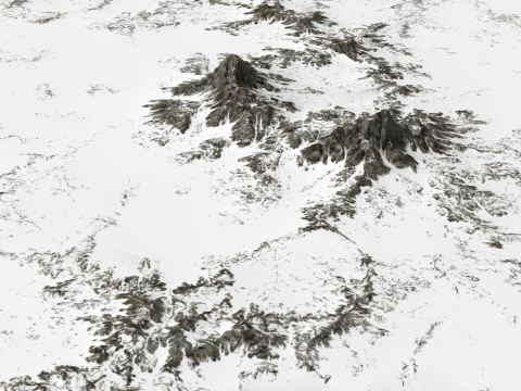 Three dimensional artistic conception model of the top of the snow mountain 3D Model