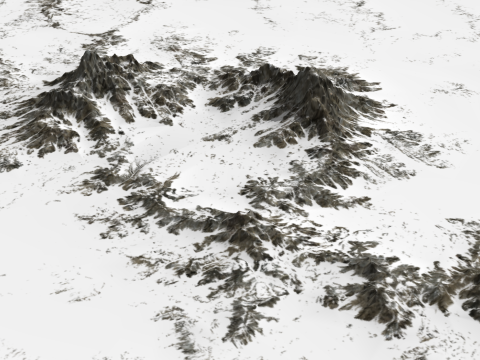 Three dimensional artistic conception model of the top of the snow mountain 3D Model