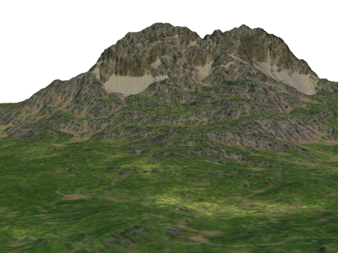 Modellering van bergtoppen met hoge precisie 3D Model