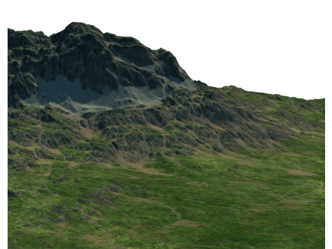 Modellering van bergtoppen met hoge precisie 3D Model