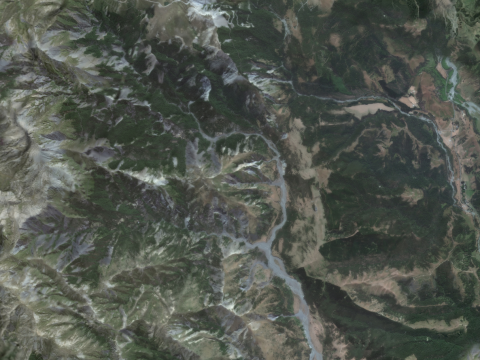 Модель SketchUp гор и рек 3D Модель