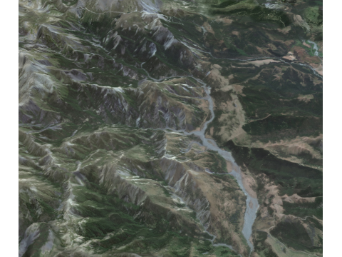 Модель SketchUp гор и рек 3D Модель