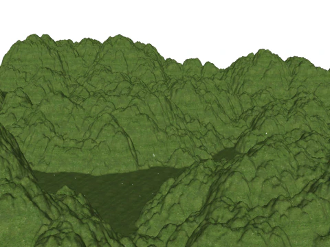 Modern Mountain Range SU Model 3D Model