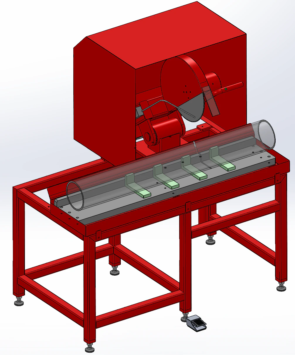 Quartz tube sawing machine SolidWorks editable 3D Model .c4d .max .obj .3ds .fbx .stl .blend 