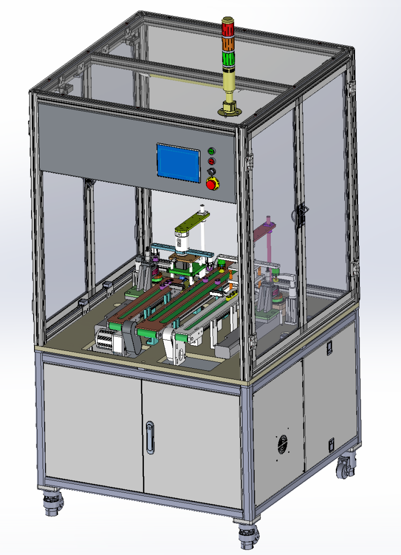 Çift İstasyonlu Silindirik Tırtıl Açma Makinesi 3D Model .c4d .max .obj .3ds .fbx .stl .blend 