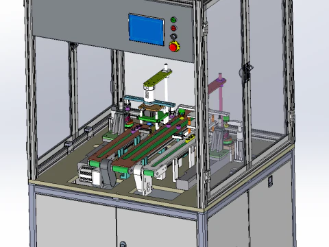 Cilindrische kartelmachine met twee stations 3D Model