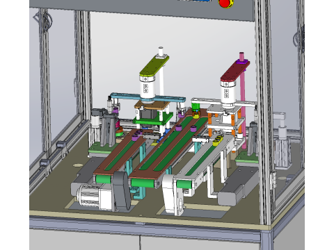 Çift İstasyonlu Silindirik Tırtıl Açma Makinesi 3D Model