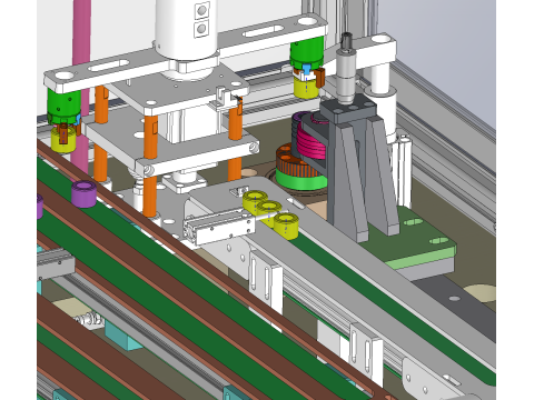 Çift İstasyonlu Silindirik Tırtıl Açma Makinesi 3D Model