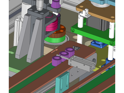 Çift İstasyonlu Silindirik Tırtıl Açma Makinesi 3D Model