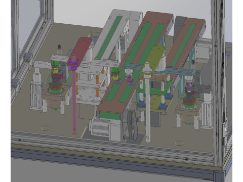 Çift İstasyonlu Silindirik Tırtıl Açma Makinesi 3D Model