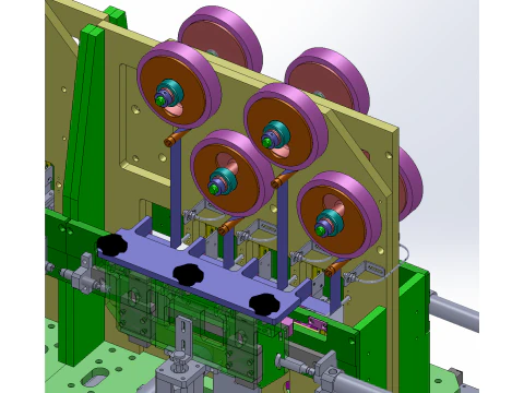 Surface mount battery label adhesive machine SolidWorks editable 3D Model