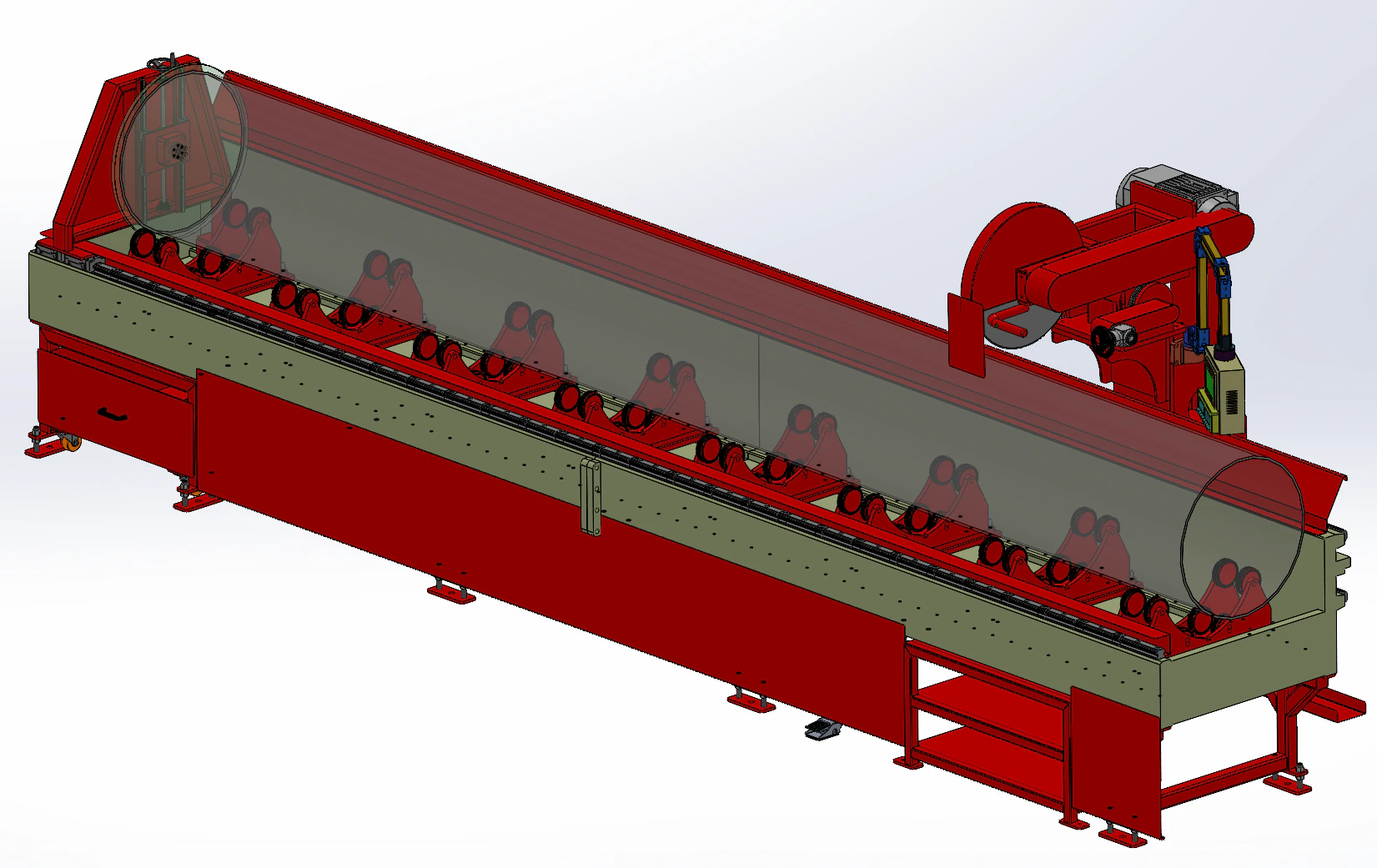 Horizontal long axis cutting machine SolidWorks editable 3D Model .c4d .max .obj .3ds .fbx .stl .blend 