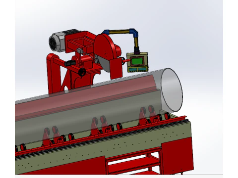 Horizontal long axis cutting machine SolidWorks editable 3D Model