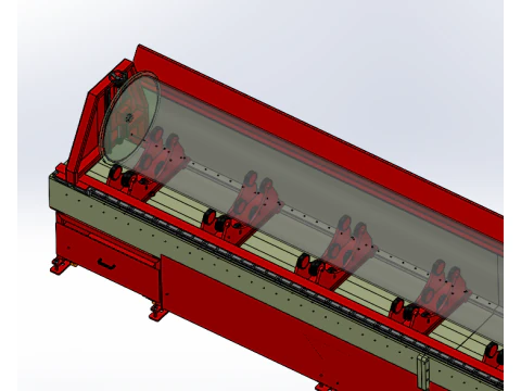 Horizontal long axis cutting machine SolidWorks editable 3D Model