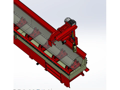 Horizontal long axis cutting machine SolidWorks editable 3D Model