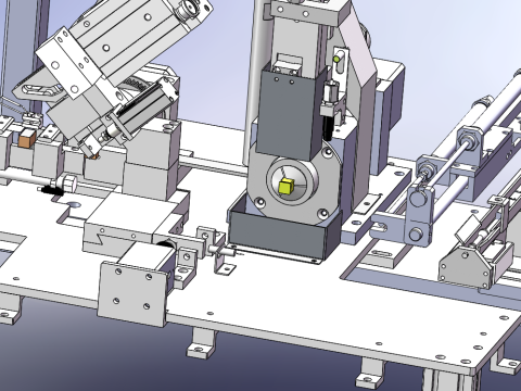 Kleine automatische groefsnijdende platte machine met kleplichaam 3D Model