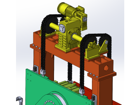 Banco de trabajo editable de elevación y giro de SolidWorks con rieles de tierra móviles Modelo 3D