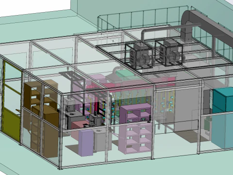 Design of Automotive Headrest Coating Production Line 3D Model