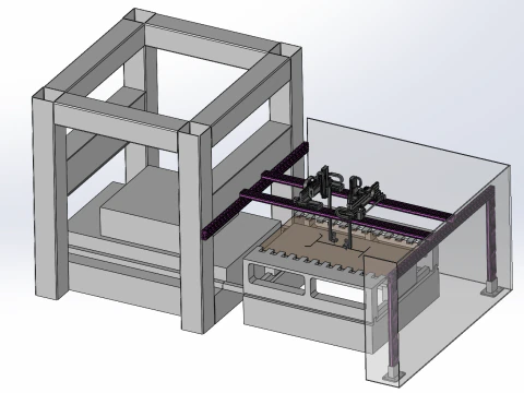 &Eacute;quipement de d&eacute;coupe automatique de tissu Modèle 3D
