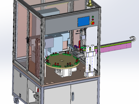 Automatische zeefdrukmachine SolidWorks bewerkbaar 3D Model