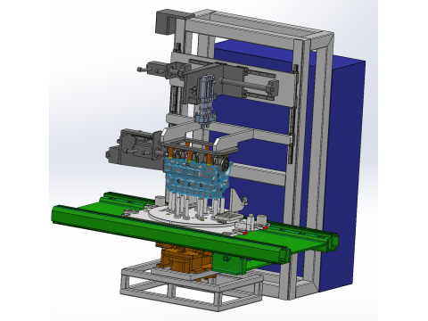 シリンダーブロック組立検査ラインSolidWorks編集可能 3Dモデル