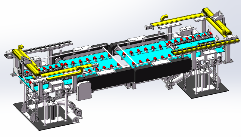 Equipos inteligentes de producción de nivelación y conformación automática de vidrio. Modelo 3D .c4d .max .obj .3ds .fbx .stl .blend 