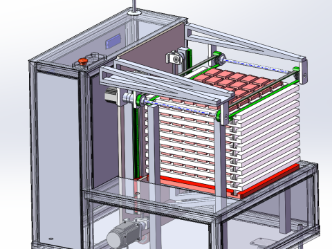 バッテリー固定具ローディングカート SolidWorks 3D 3Dモデル
