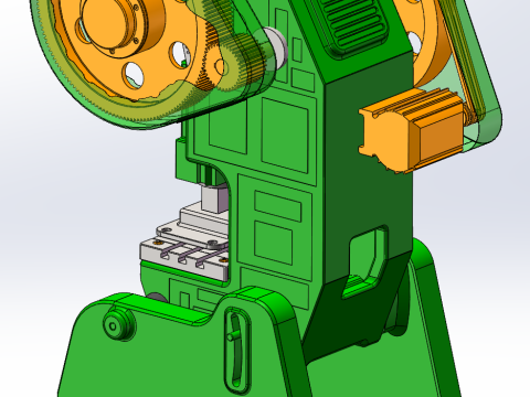 क्रैंकशाफ्ट स्टैम्पिंग मशीन सॉलिडवर्क्स 3डी 3D मॉडल