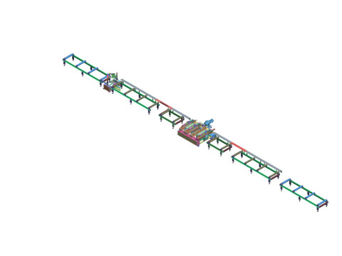1800 Macchina per l'assemblaggio di travi ad H SolidWorks modificabile Modello 3D