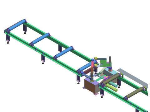 1800 H-beam assembly machine SolidWorks editable 3D Model