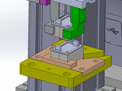TCS instant printing and pasting - cam mechanism automatic labeling machine SolidWorks editable 3D Model