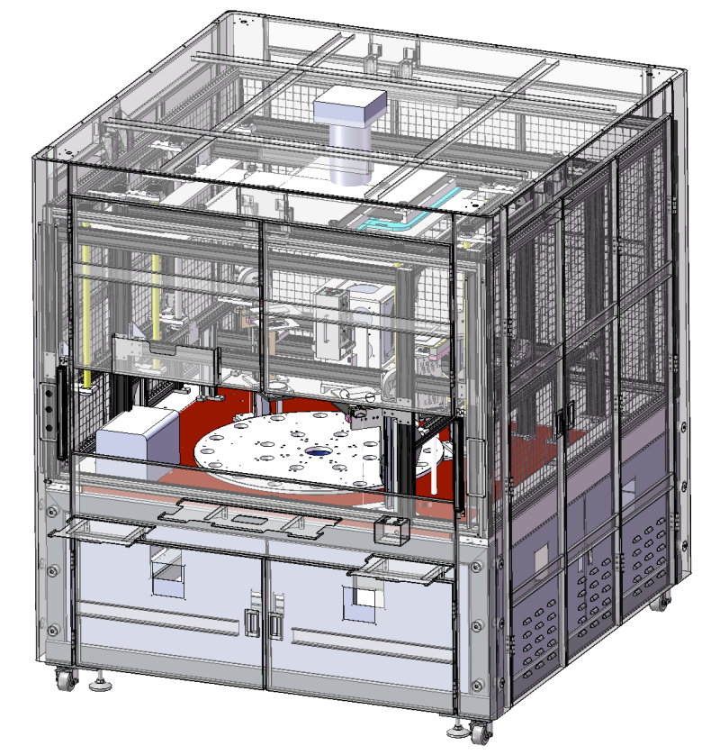 Восьмистанционное заводское инспекционное оборудование SolidWorks, редактируемое 3D Модель .c4d .max .obj .3ds .fbx .stl .blend 