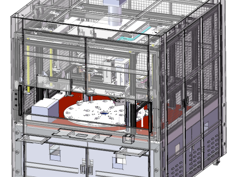 Fabrieksinspectieapparatuur met acht stations SolidWorks bewerkbaar 3D Model