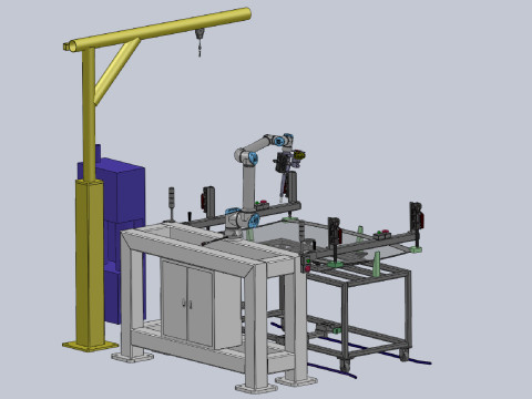 Robot do powlekania klejem świetlików SolidWorks 3D Model 3D