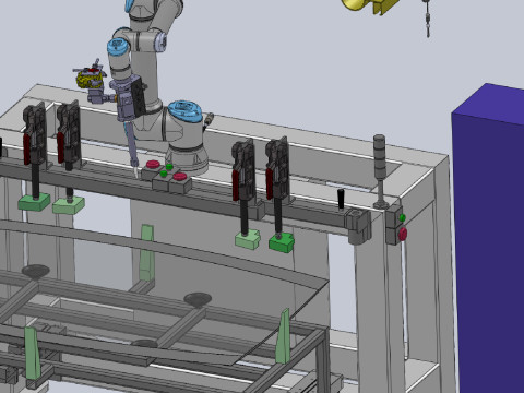 Robot do powlekania klejem świetlików SolidWorks 3D Model 3D