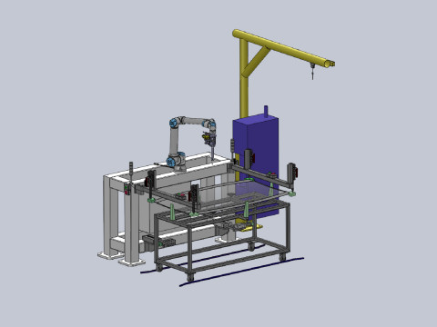 Robot do powlekania klejem świetlików SolidWorks 3D Model 3D