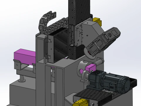 Square aluminum tube processing equipment SolidWorks editable 3D Model