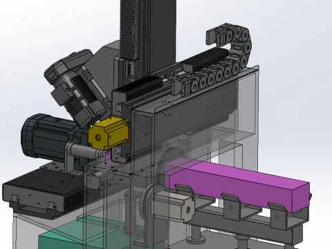 Square aluminum tube processing equipment SolidWorks editable 3D Model